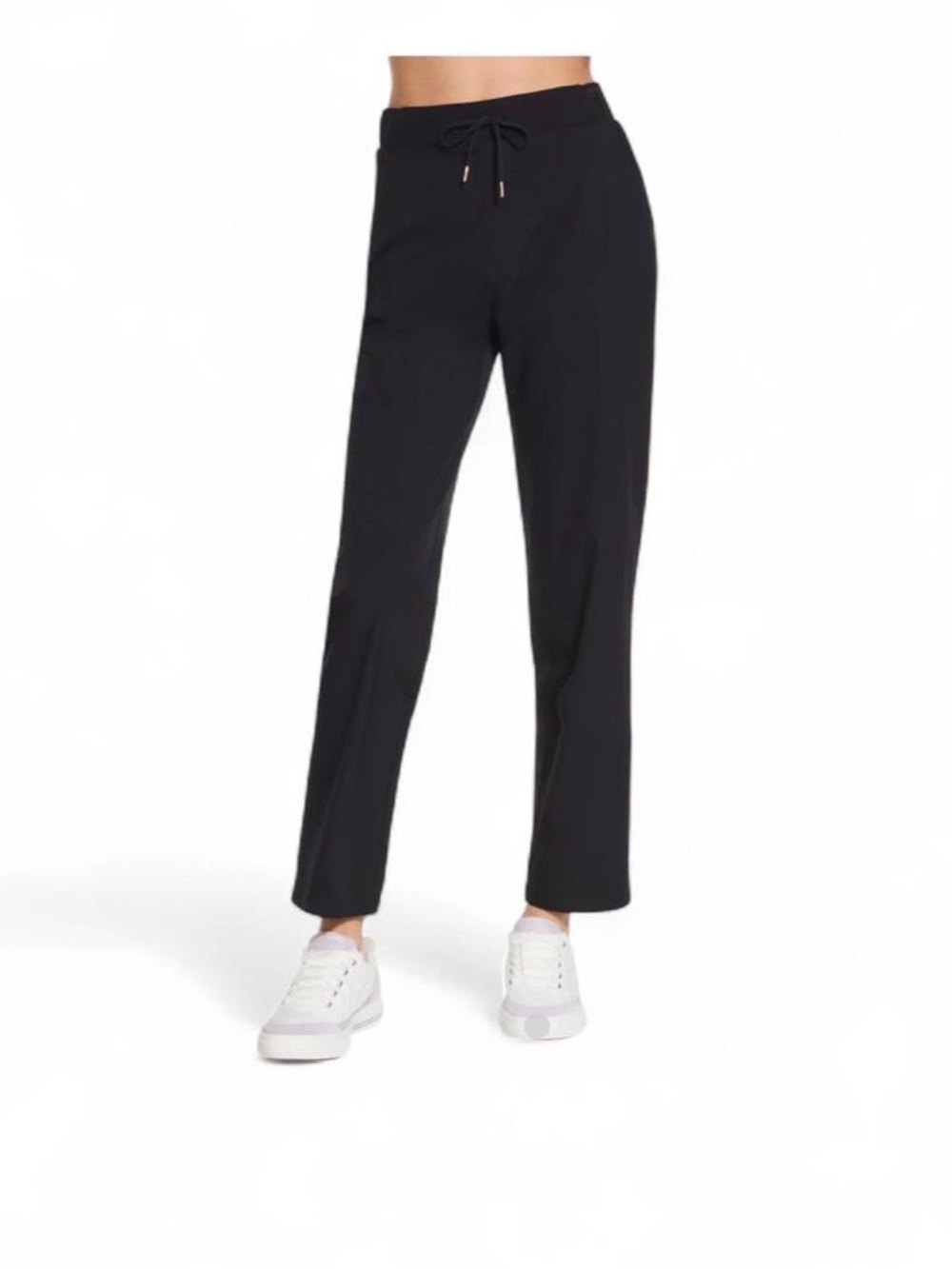Black womens Straight-Leg Drawstring Pants